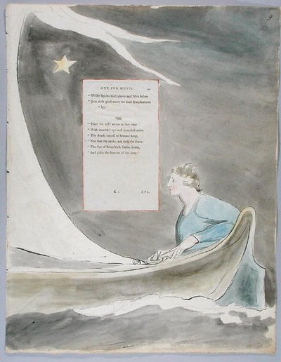 Ode per la musica, design 101 da Le poesie di Thomas Gray, 1797-98 da William Blake